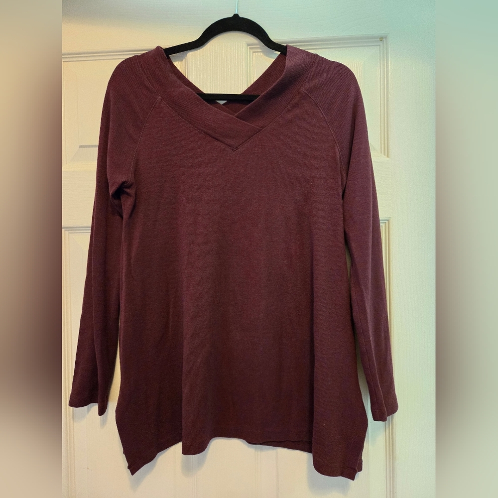 Soft Surroundings Maroon Long Sleeve Top